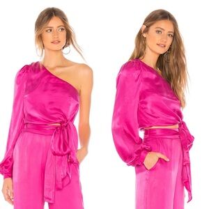 Lovers + Friends Kendall Blouse in Hot Magenta